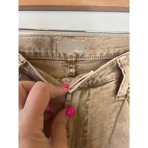 NWT Mother The Dodger Ankle Straight Legged Stretch Denim Jeans Tan Size: 27 - Picture 4 of 8
